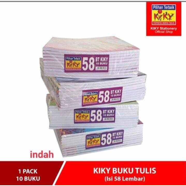 

Buku Tulis Kiky 58 Lembar - 1 Pack Isi 10 Buku