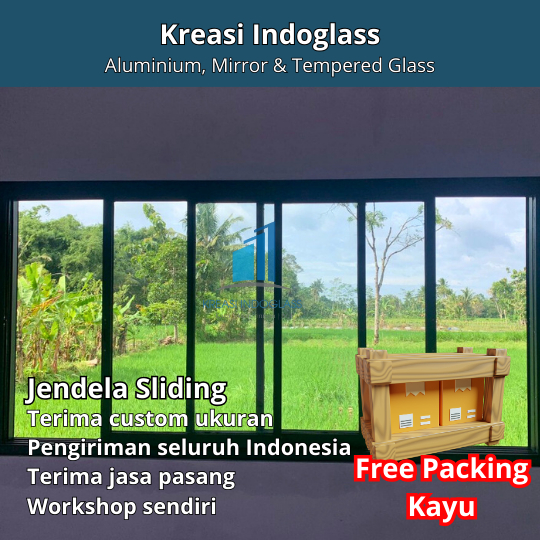 Jendela Alumunium Sliding Kaca Polos 2