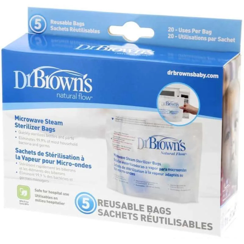 DR.BROWN'S MICROWAVE STERILIZER BAG ISI 5 / MICROWAVE TRAVELING / PERLENGKAPAN STERIL PRAKTIS