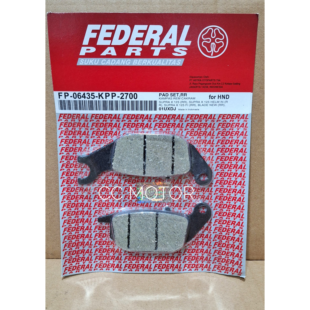 Federal Dispad Belakang Supra X125 / Dispad Federal Supra X125 Belakang / FP-06435-KPP-2700