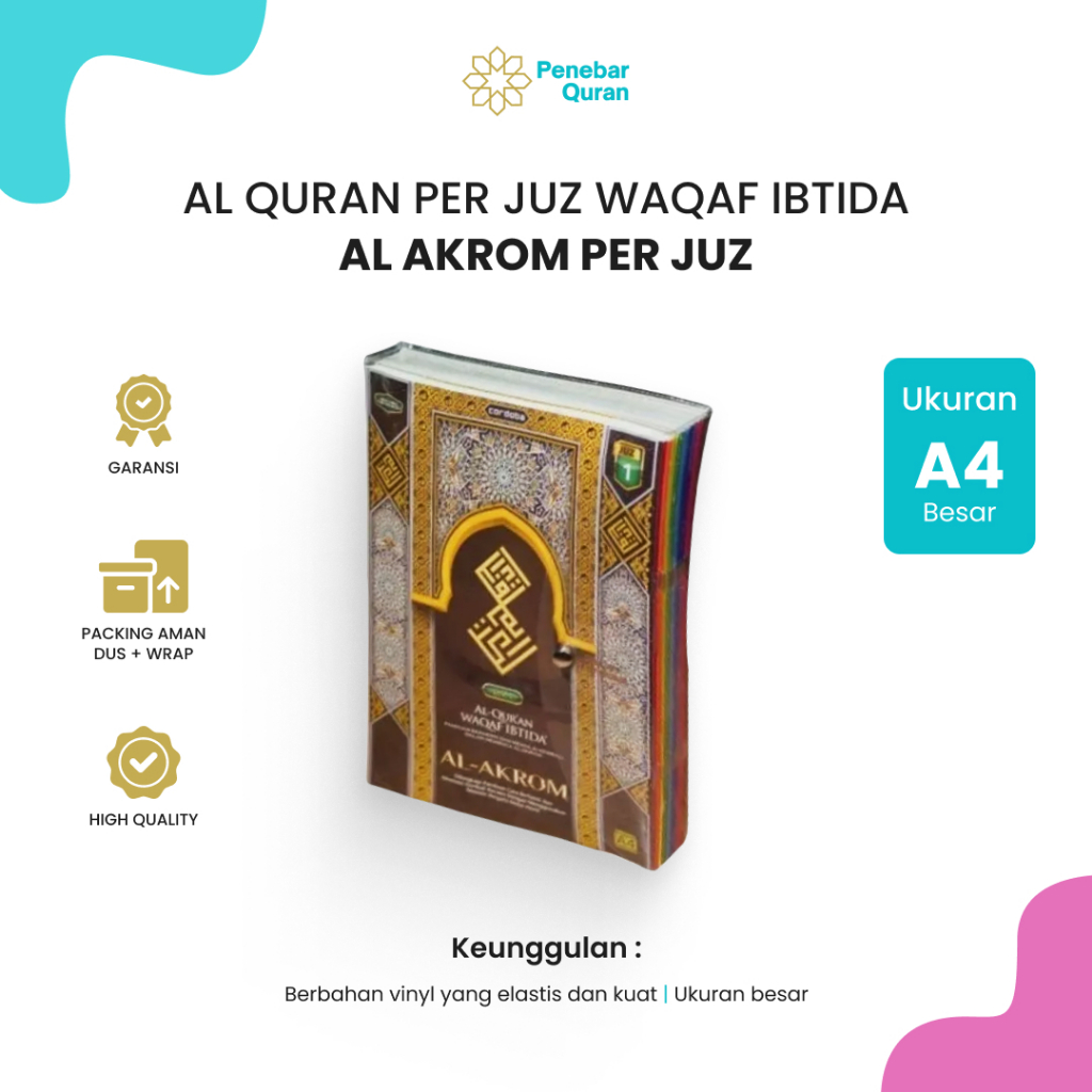 Al Quran Akrom Per Juz Waqaf Ibtida Ukuran A4