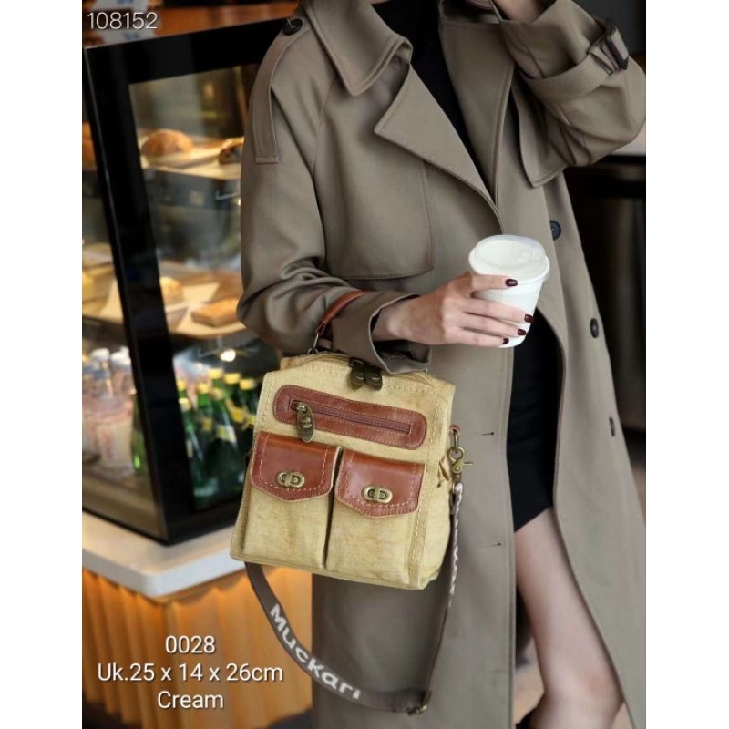 Tas 3 in 1 Tas Ransel Tas Selempang Handle Bag Mojito Canvas #M0028