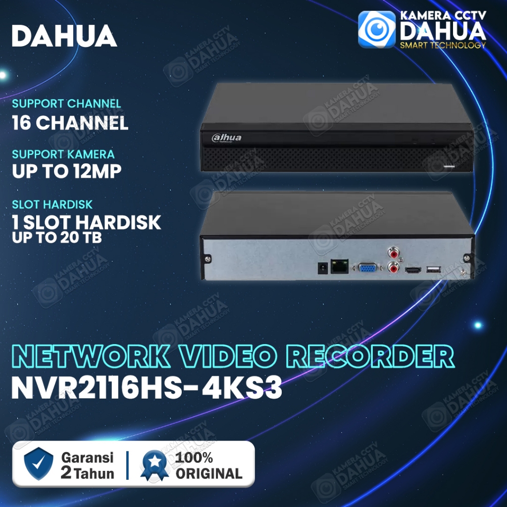 NVR DAHUA 8MP 4K 16CH 16 CHANNEL NETWORK VIDEO RECORDER CCTV