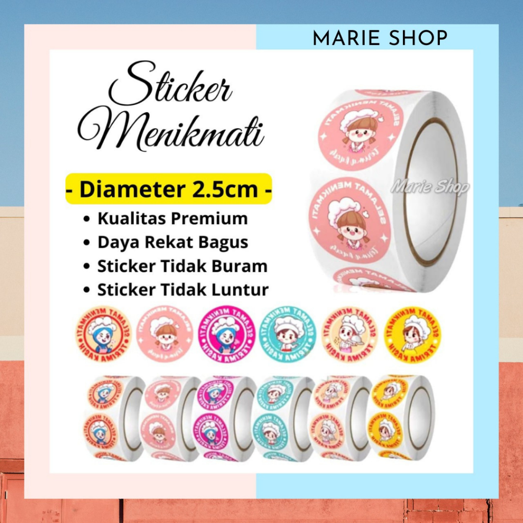 

STICKER SELAMAT MENIKMATI / STICKER LABEL MAKANAN / STICKER PACKING / STICKER LABEL