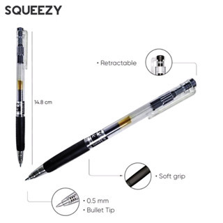 

Gel Pen Pulpen Gel Pena BP-SQ106 Klik Pen 0.5 mm Hitam isi 12 pcs/ box
