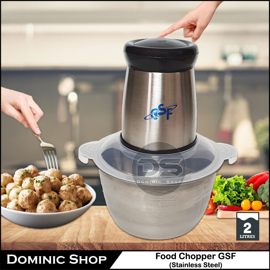 Food Chopper GSF Stainless Steel / Penggiling Daging / Food Processor / Blender / Juicer