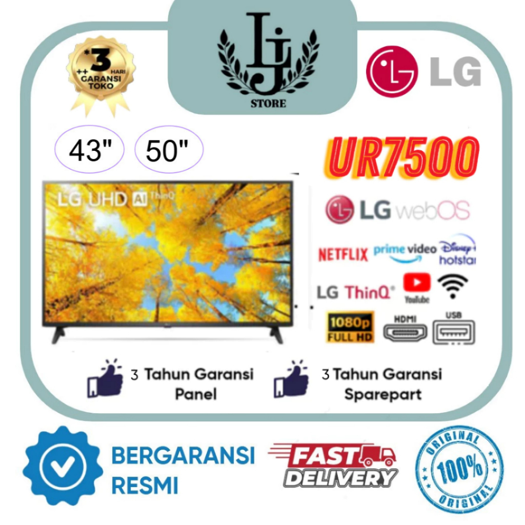 TV LED LG Smart 43UQ7500/UR7500 / 50UQ7500/UR7500 43 - 50 Inch Smart TV UHD 4K LG