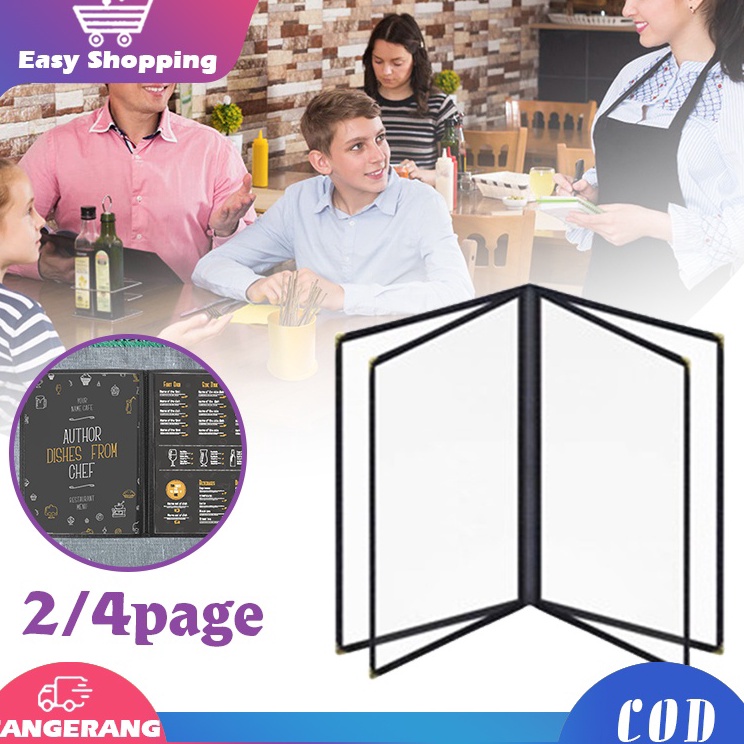 

KODE GITON A4 Buku Menu Restoran Kulit Cover Menu Cover Pelindung Menu Sampul Buku RestoHitam