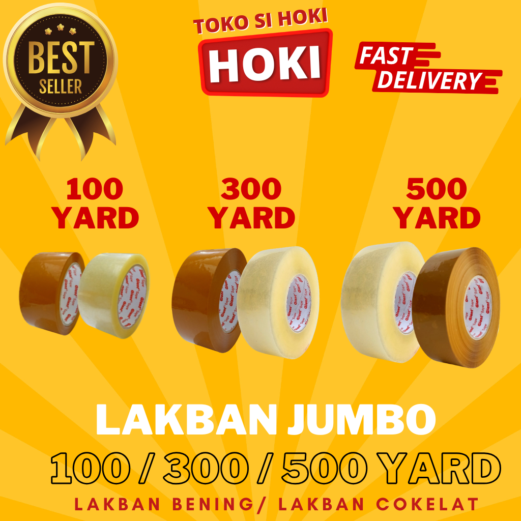 

Lakban Bening - Lakban Cokelat Giant 100 yard - 300 yard - 500 yard Lakban Jumbo