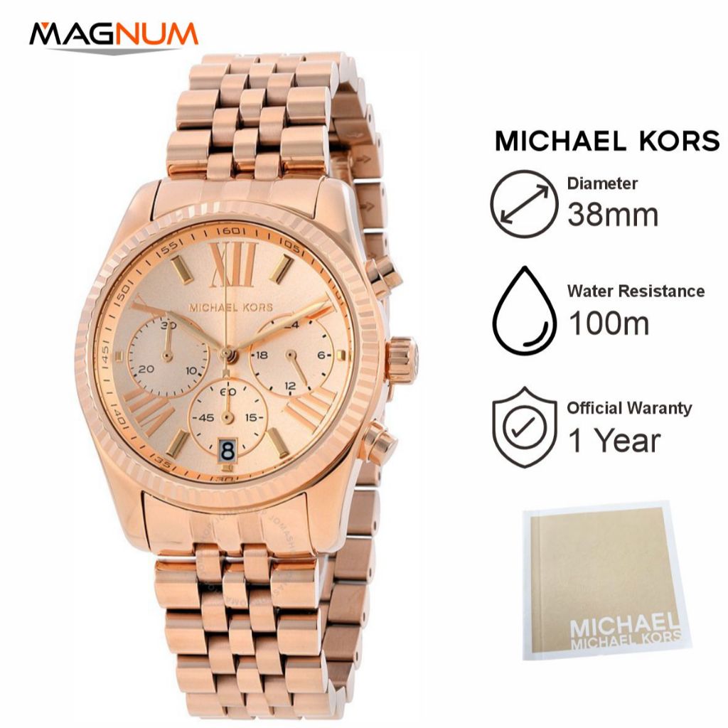 Michael Kors MK5569 Stainless Steel Rose Gold Jam Tangan Wanita