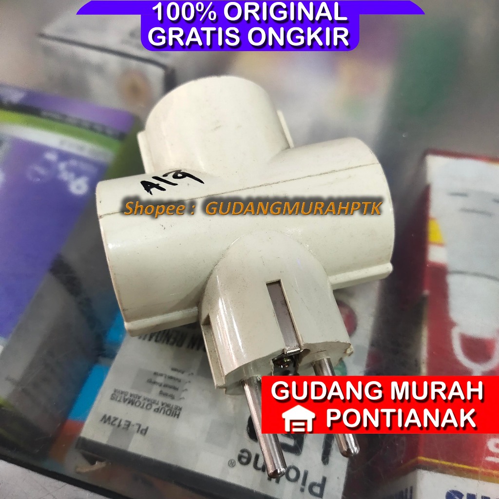 Cok Letter T cabang 3 Sambungan Stop kontak tiga arah penambah lobang lubang terminal Besar ARDE