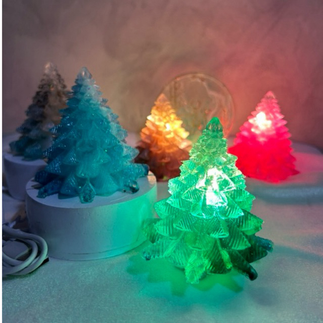 lampu dekorasi natal resin christmas tree decor aesthetic light gift custom