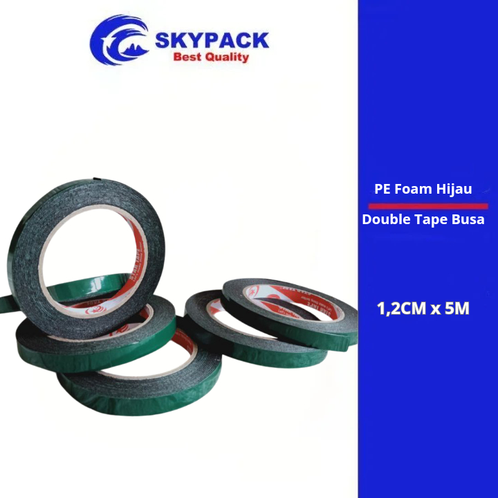 PE Foam Hijau 1.2cm x 5m Double Tape Busa 1.2cm x 5m