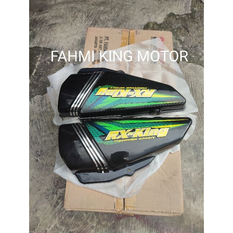 COVER BOK DOP AKI OLSAM RX KING HITAM STRIPING HIJAU GRES BARU BUKAN ORIGINAL