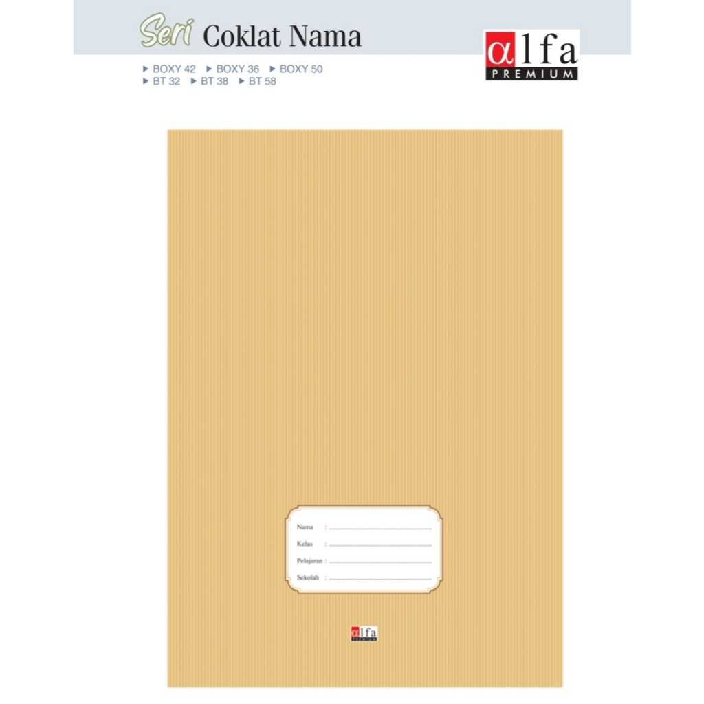 

(Pak/10Pcs) ALFA - Buku Tulis 42 Lembar Boxy B5 Sampul Kraft Coklat Nama