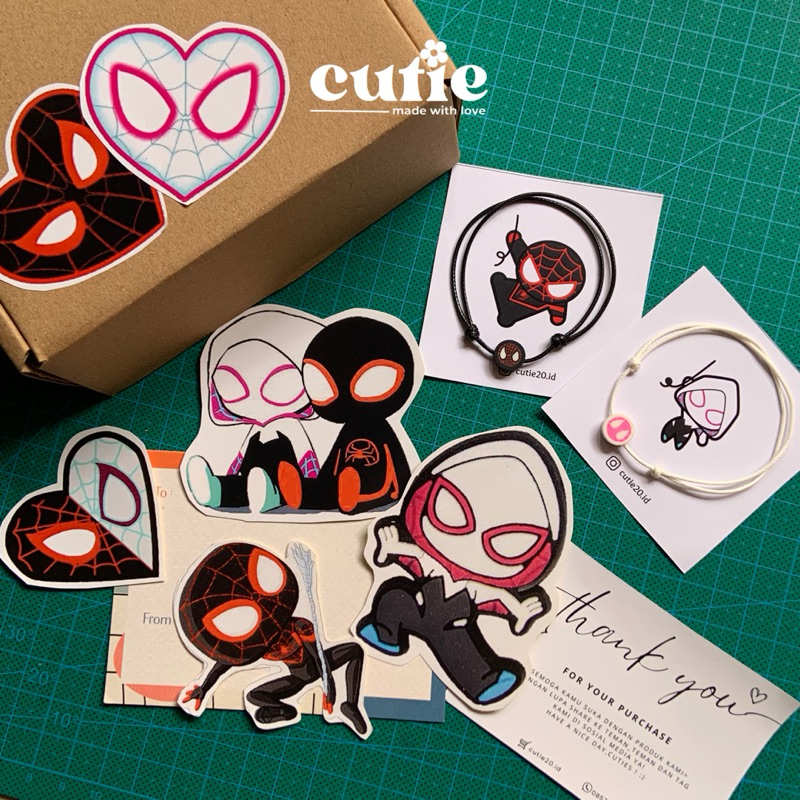 (Free Box) Gelang Couple Spiderman Miles & Gwen Gelang Couple Spiderman Gelang Couples
