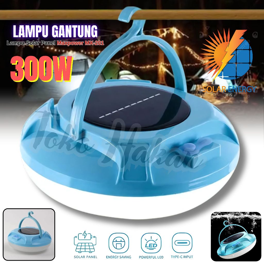 Solar Light Lampu Panel Surya Maxpower MX-201 - Lampu Emergency Tenaga Matahari Panel Surya - Lampu 