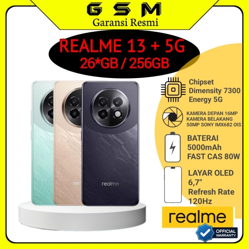 Realme 13+5G 26*GB/256GB Garansi Resmi Realme Indonesia