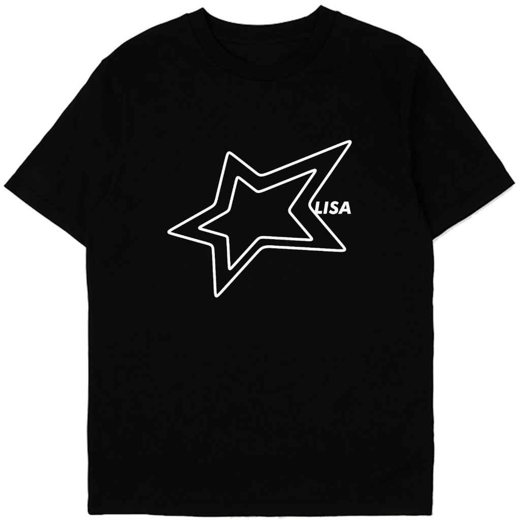 Kaos lengan pendek dan panjang KPop BP LiSa Bintang Lisa Bahan Premium Combed Cotton 30S free foto