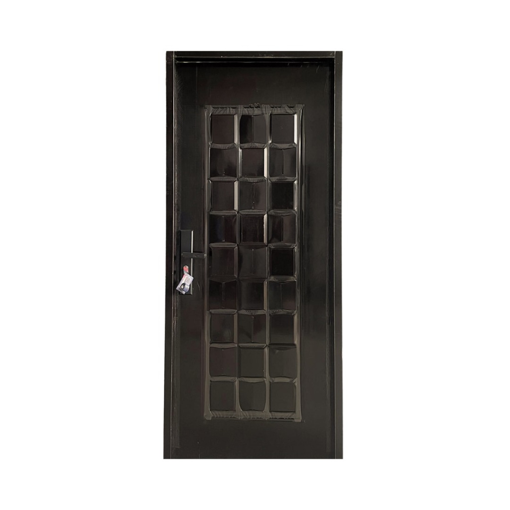 JR DOOR STD SERIES Set Pintu Plat Baja Utama Pintu Kamar Tidur Kusen Set Tebal Motif Kotak Pintu