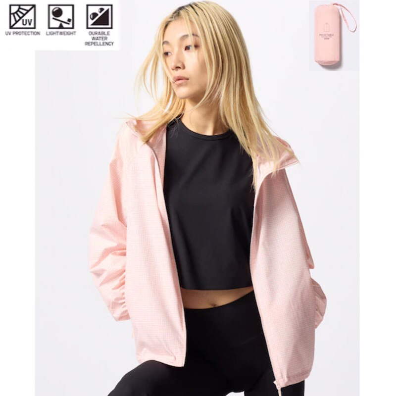 UNIQLO Women Jacket Pocketable Jaket Parka Saku Motif Wanita UV Protection