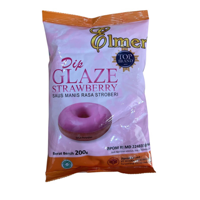 

Elmer dip glaze Strawberry Stroberi 200gr Cocok buat aneka topping Strawbery Stawberri donat kue roti cokelat cair