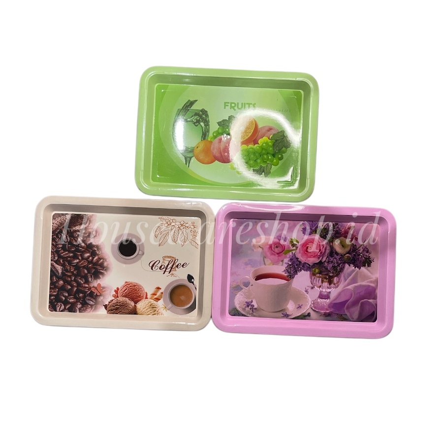 NAMPAN SEGI EMPAT MOTIF / TALAM PLASTIK / TRAY PLASTIK / NAMPAN BAKI