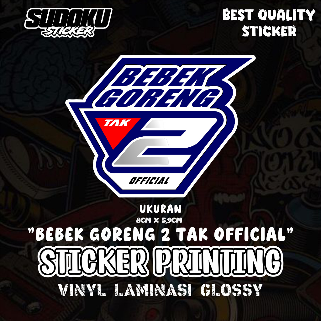 STICKER STIKER PRINT CUT BEBEK GORENG 2 TAK OFFICIAL VIRAL FYP AESTHETIC