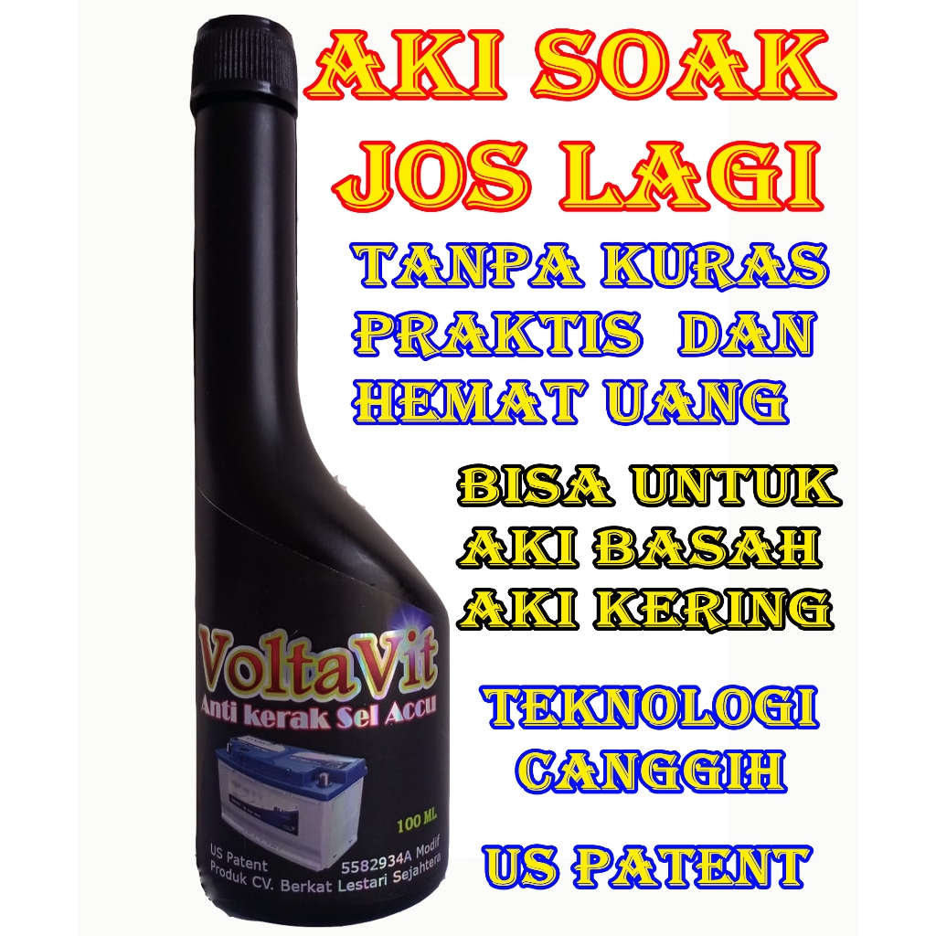 Aki MotorAki Mobil Air Aki Obat Aki soak Air ZuurVitamin Accu Voltavit Aditif air Aki Perbaikan Accu