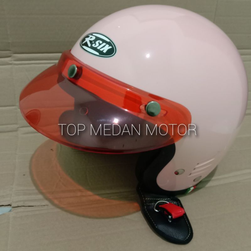 HELM R-SIX RETRO BOGO PINK MILENIAL PET WARNA DEWAS