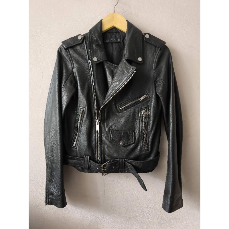 ZARA WOMAN Biker Leather Jacket / Jaket Kulit Ramones