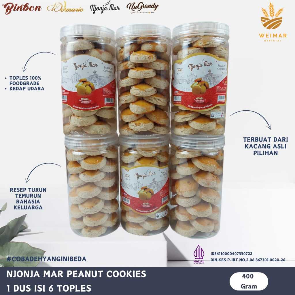 

Njonja Mar - Kue Kacang Jadul Kacang Asli @400 Gr Kucang/Pcs