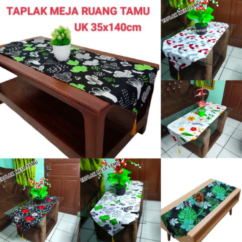 TAPLAK MEJA RUANG KAMAR TAMU /TAPLAK MEJA SOFA PANJANG 140 x 38cm/ TABLE RUNNER EDISI LEBARAN