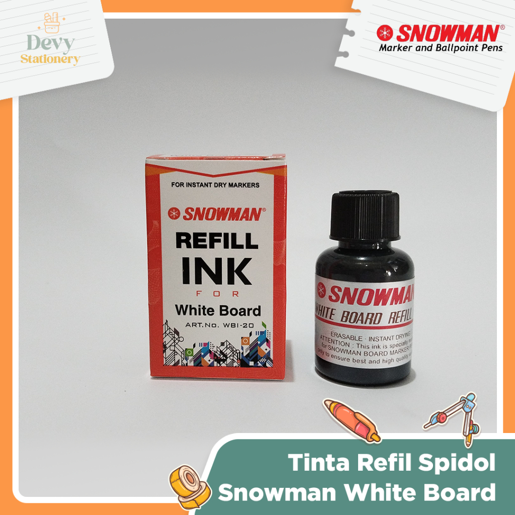

SNOWMAN Tinta Refill Spidol Whiteboard Tidak Permanen Non-Permanent