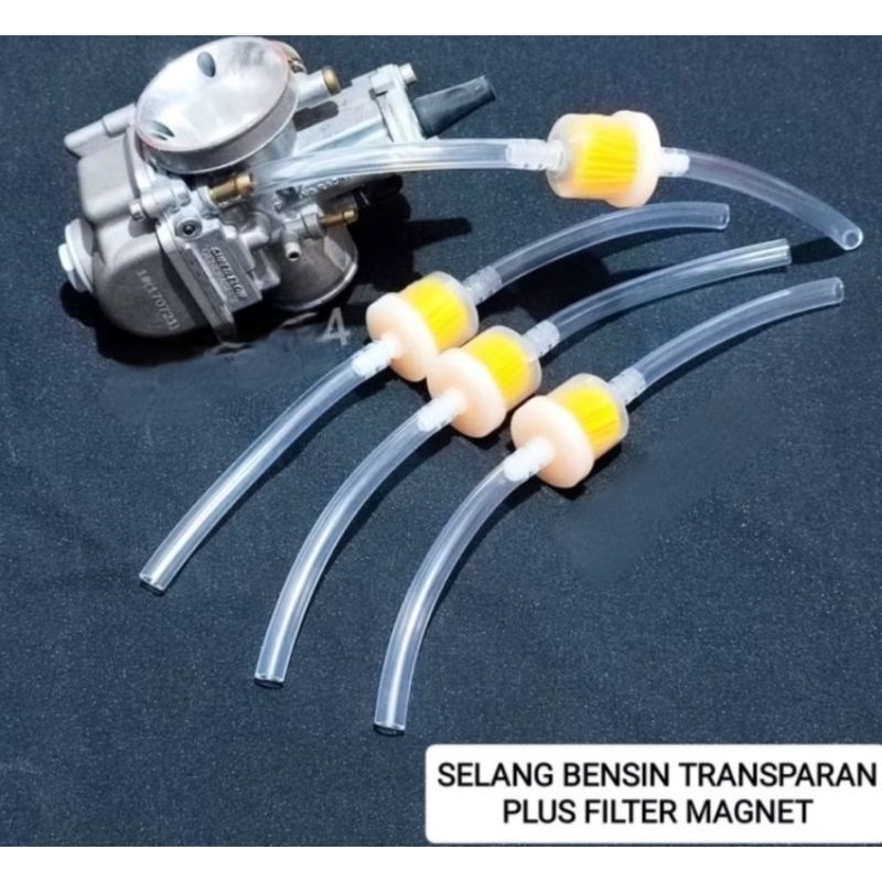 SELANG BENSIN BENING TRANSPARAN DAN HITAM SET FILTER MAGNET RX KING RX SPESIAL NINJA