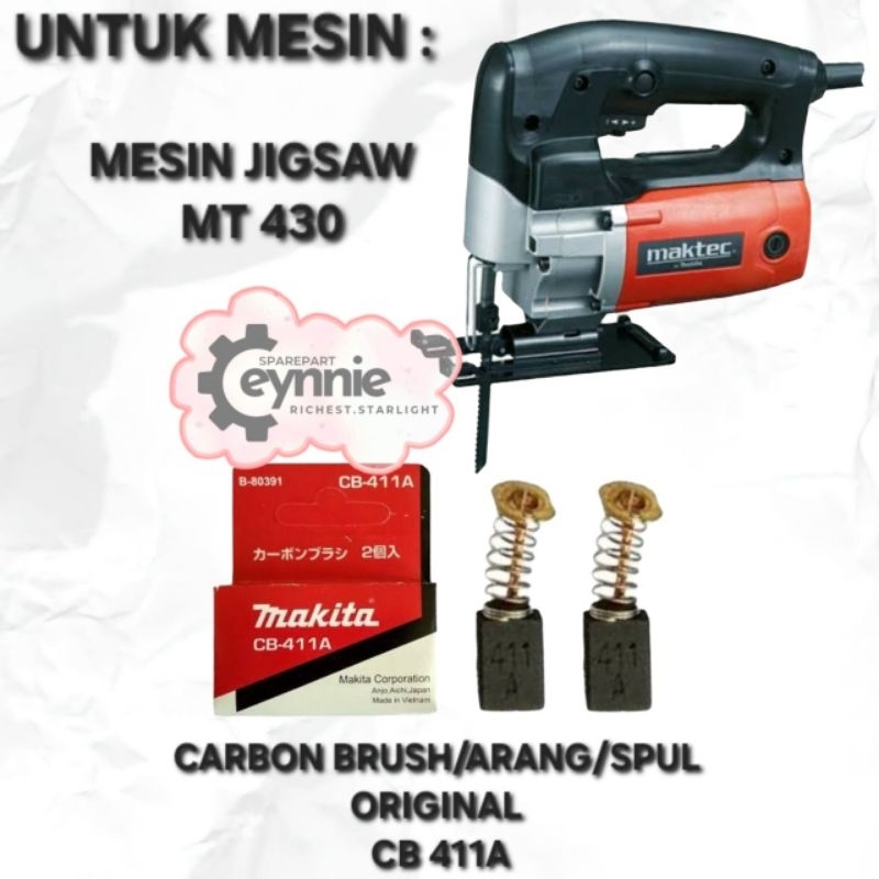 CARBON BRUSH MESIN JIGSAW MT 430 MAKTEC CB 411 ORIGINAL ARANG SPUL JIGSAW MT430  CB411 MAKTEC ORIGIN