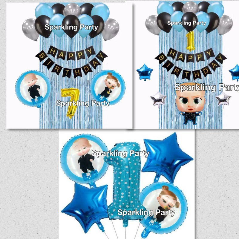Paket dekorasi balon ulang tahun baby boss/boss baby