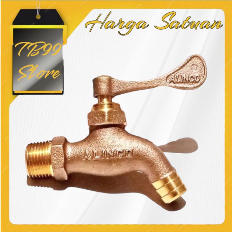 Kran Air Kuningan 1/2 inch Alinco / Kran Tembok Kuningan