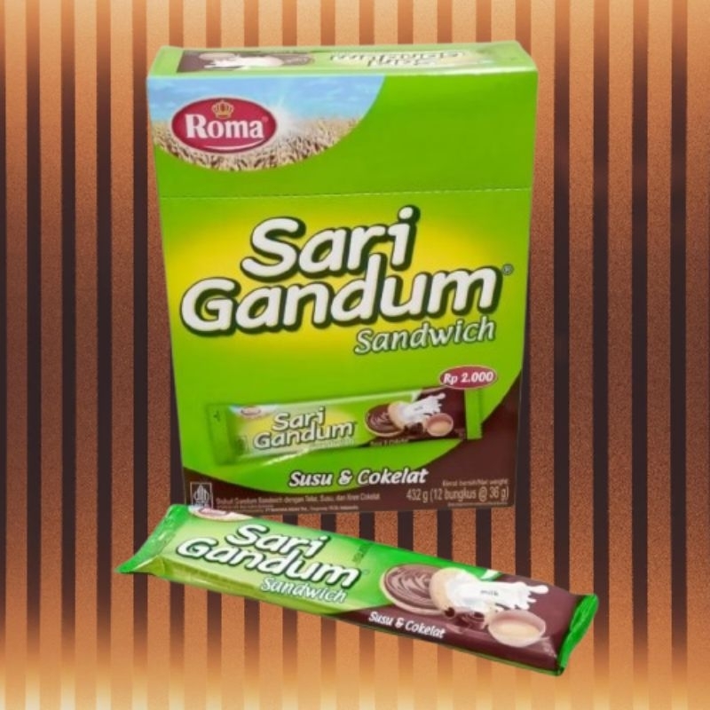 

Roma sari gandum sandwich ukuran 329 ( 12 bungkus/pak)