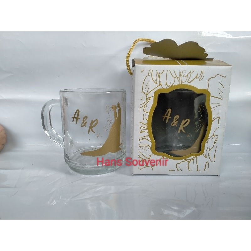 souvenir gelas kopi kemas box/souvenir gelas gagang/souvenir gelas/souvenir gelas bening