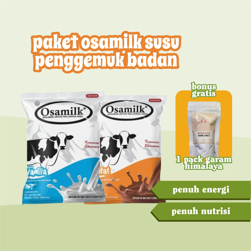 

Paket Susu Sehat Bubuk Susu Penambah Berat Badan Osamilk Susu Penggemuk badan - 300/500gr