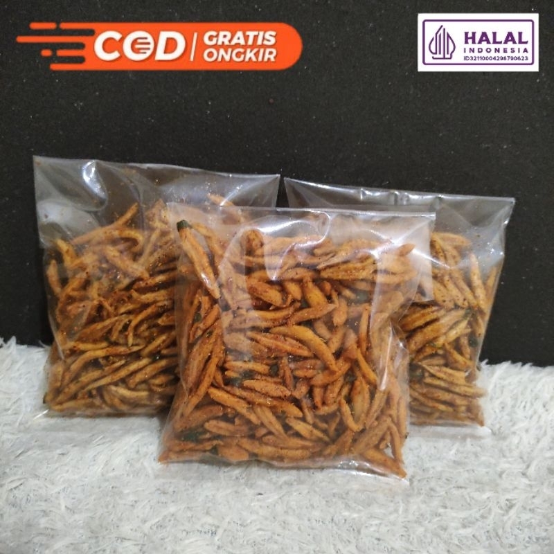 

CEMILAN JETRAK-JETRUK KRIUK PEDAS GURIH SEBLAK KERING DAUN JERUK