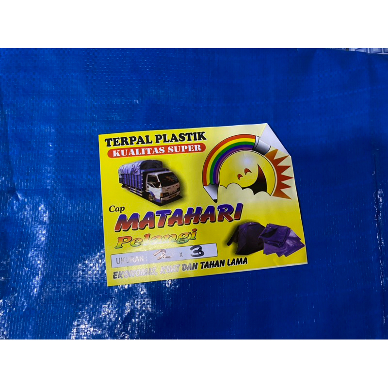 Matahari Pelangi Terpal plastik| Tenda Biru | Tenda Coklat A3 ukuran 2x3, 2x4, 3x3, 3x4, 3x5, 3x6 da