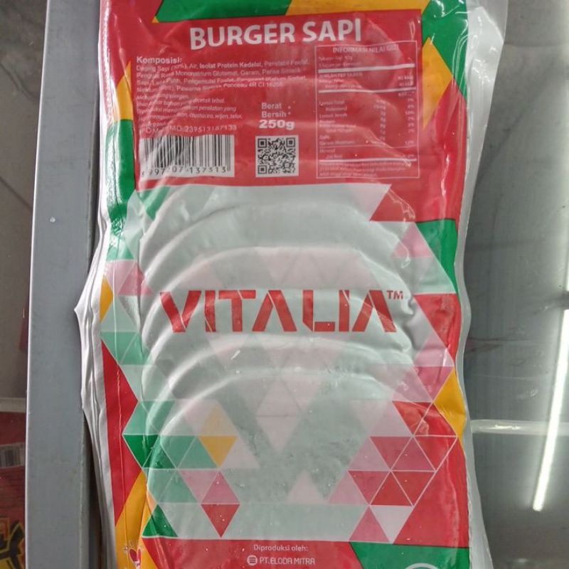 

VITALIA BURGER SAPI 250 GRAM 10 pcs