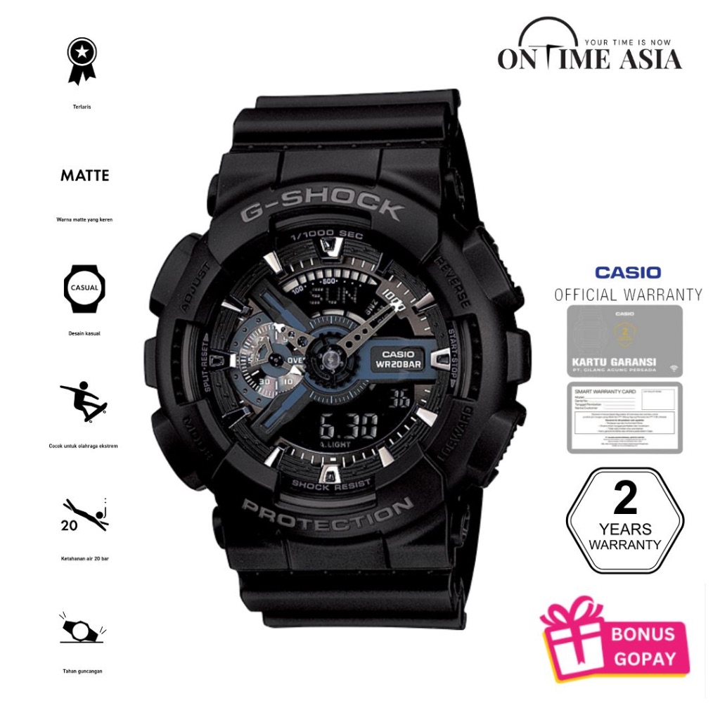 Casio G-SHOCK GA-110-1BDR / GA110-1B Original & Garansi