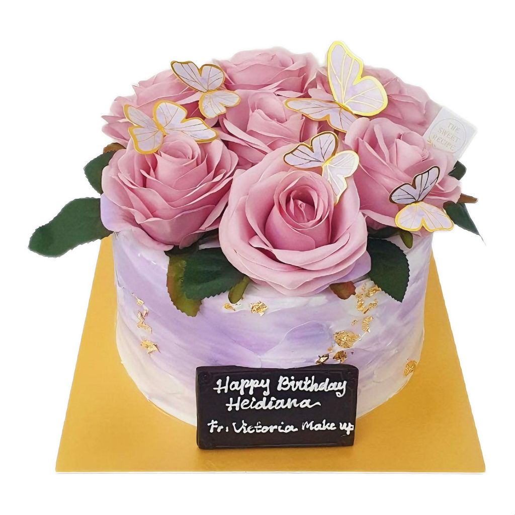 

Cake Purple Rose With Butterfly