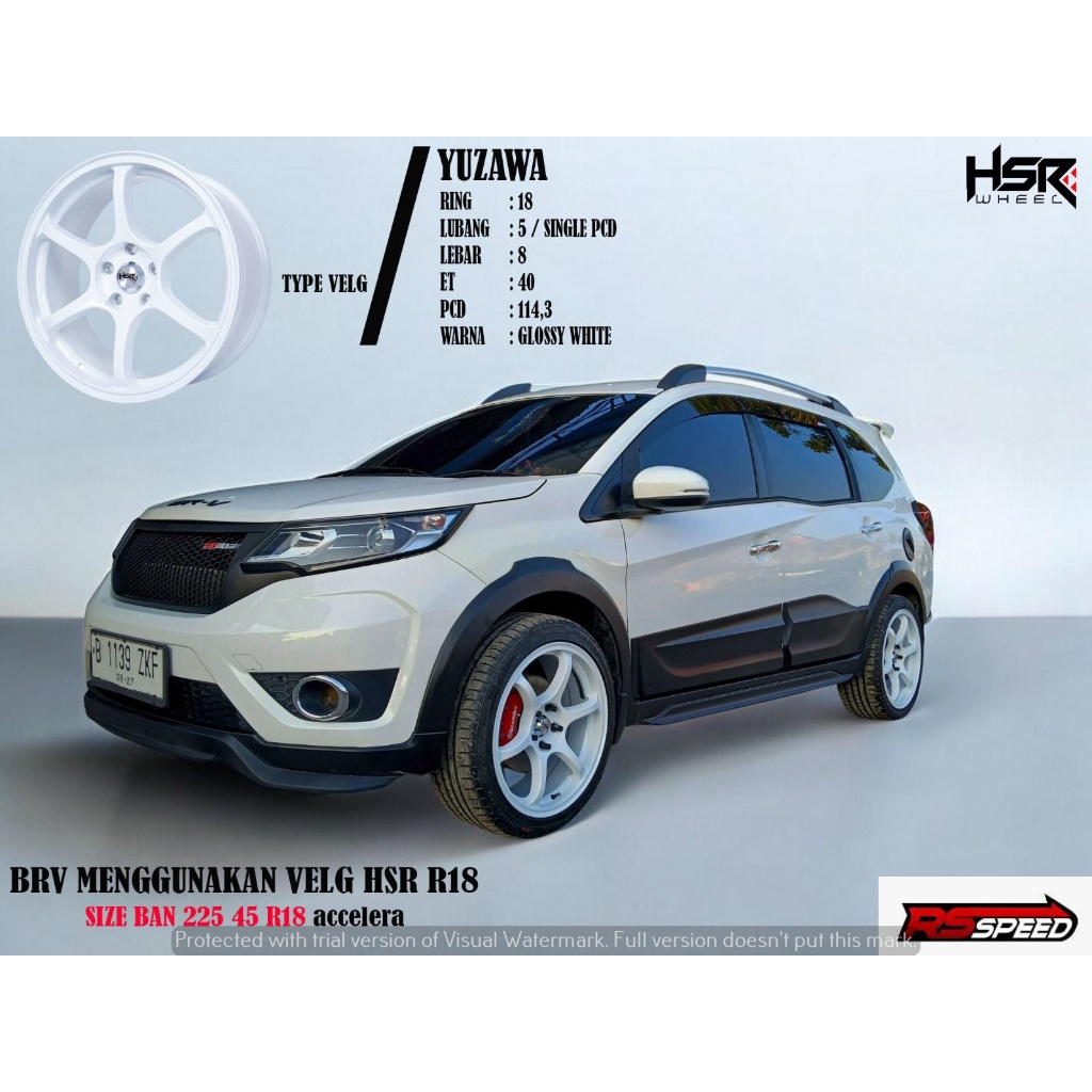 PAKETAN VELG RACING MOBIL HONDA VELG HSR YUZAWA R18 DAN BAN ACCELERA 225 45 R18