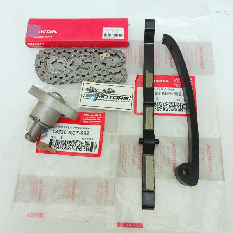 PAKET RANTAI KETENG + KARET TENSIONER + TONJOKAN GL PRO GL MAX NEOTECH MEGAPRO LAMA