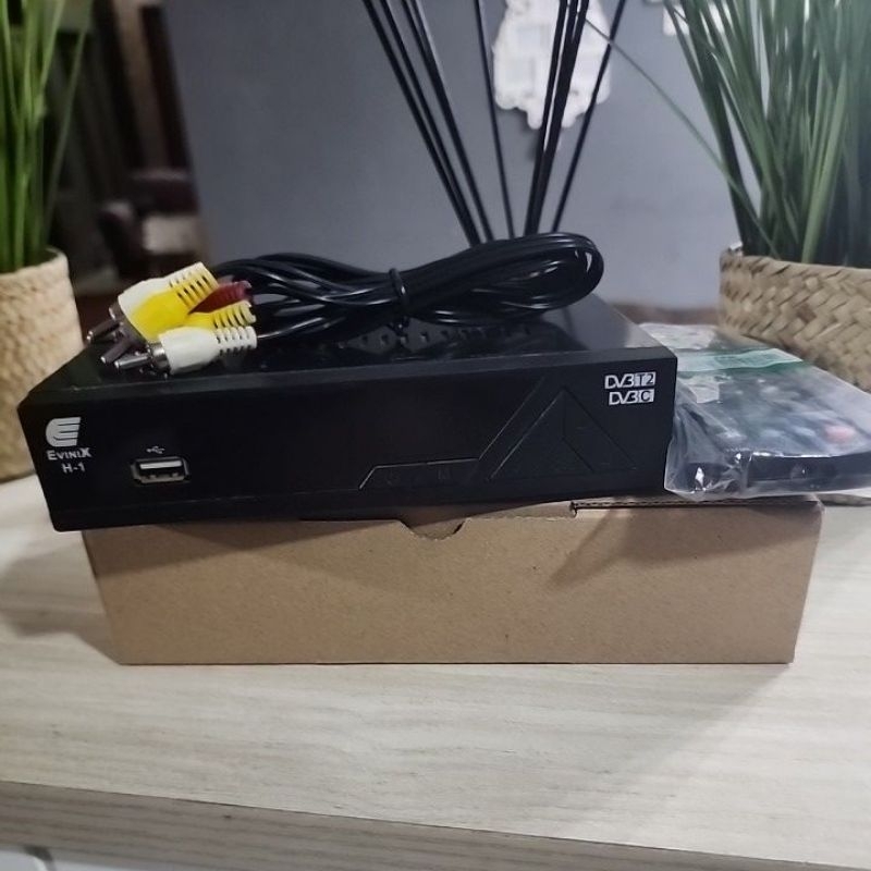 [STB TV Digital] STB TV Digital DVB T2 Evinix H1 8mb Dus Ungu Saingan Matrix Apple Merah - Chipset G