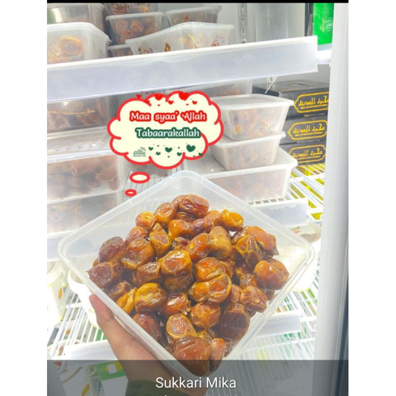 

Kurma Sukari Alqosim kiloan kemasan kotak mika Uk.1 kg, 500gr, dan 250 gr